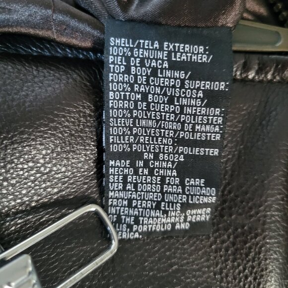 Perry Ellis Men’s XL Classic Soft Leather Jacket, Brown, Lined, Adjustable Cuff - Picture 10 of 13